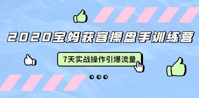 2020宝妈获客操盘手训练营：7天实战操作引爆 母婴、都市、购物宝妈流量比特币最新行情-加密货币前景-比特币ETF-以太坊ETF-以太坊行情分析-区块链项目投研-sol-ton链币董会学院